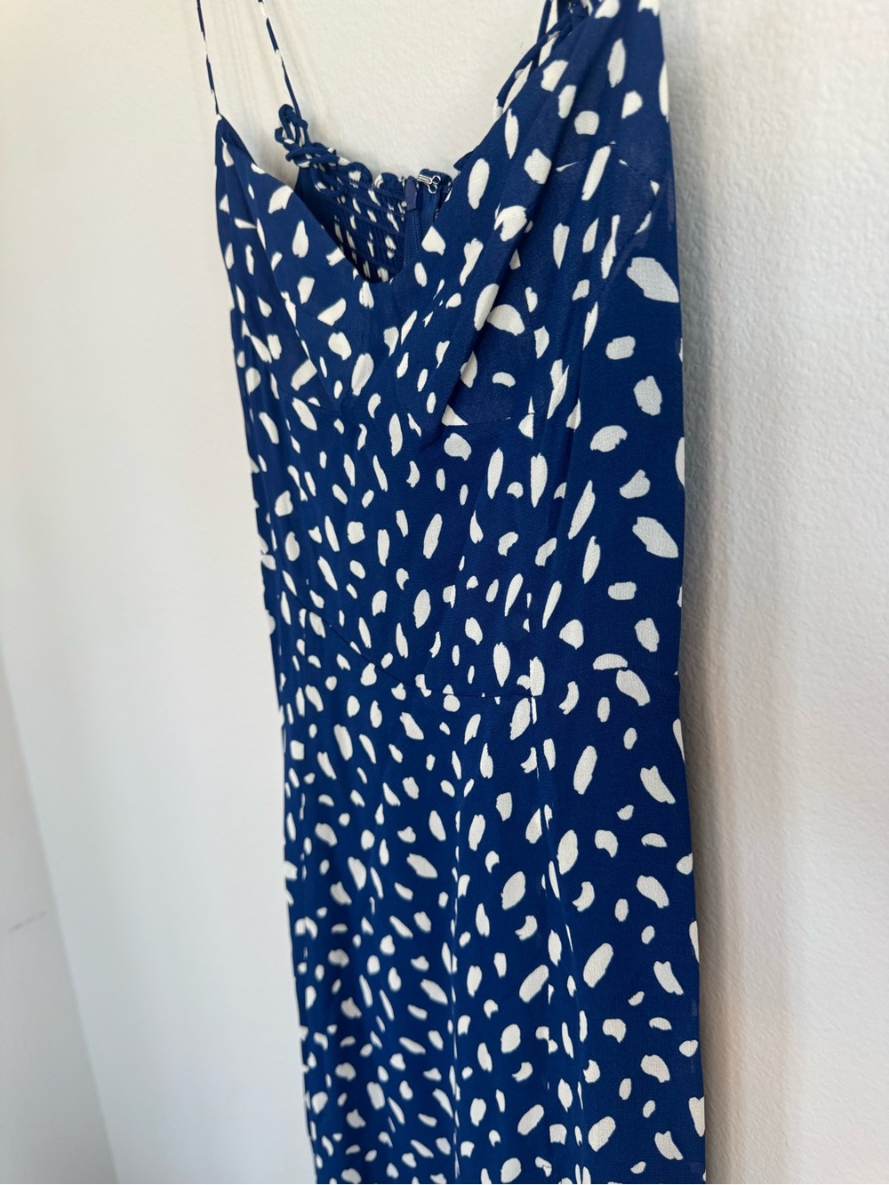 Reformation Juliette Dress Moray Print Blue Midi Slip Dress Romantic Size 4 - Picture 8 of 11